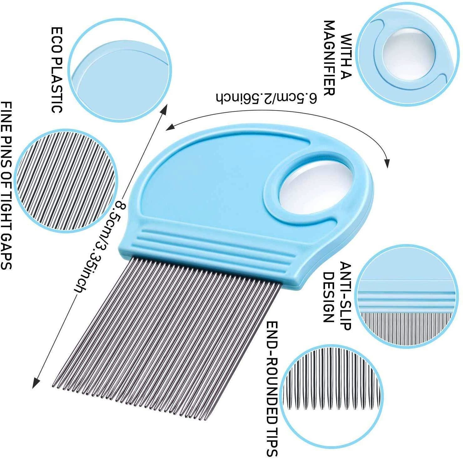 Q D Lice Nit Egg Remover Comb Removes Dendruff Dust and Louse Magnify Blue color for Men Women Kids Girl Babies and Pets