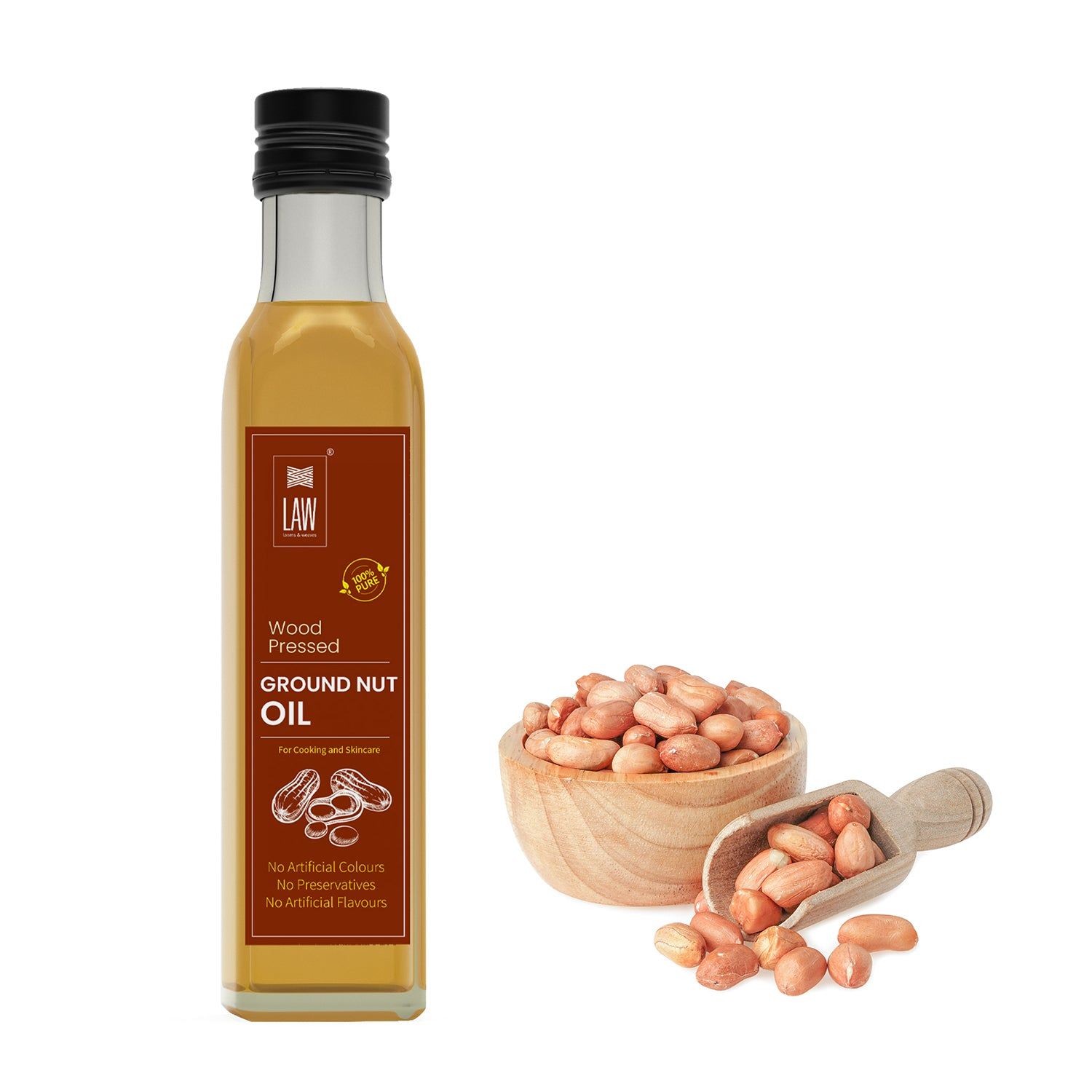 Cold Pressed Groundnut Oil (Peanut Oil/Arachis Oil) – 500 ml