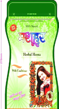 MASHOOR (DEVICE OF WOMAN WITH MAHENDI ON HANDS) Herbal Henna Mehandi Powder for Hair (170 g Pack)