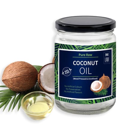 Pure Raw Wood-pressed Coconut Oil from Kerala (Pure & Unrefined) (Single Origin, Organically Grown & Made in small batches) Packed in Premium Quality Glass Jar