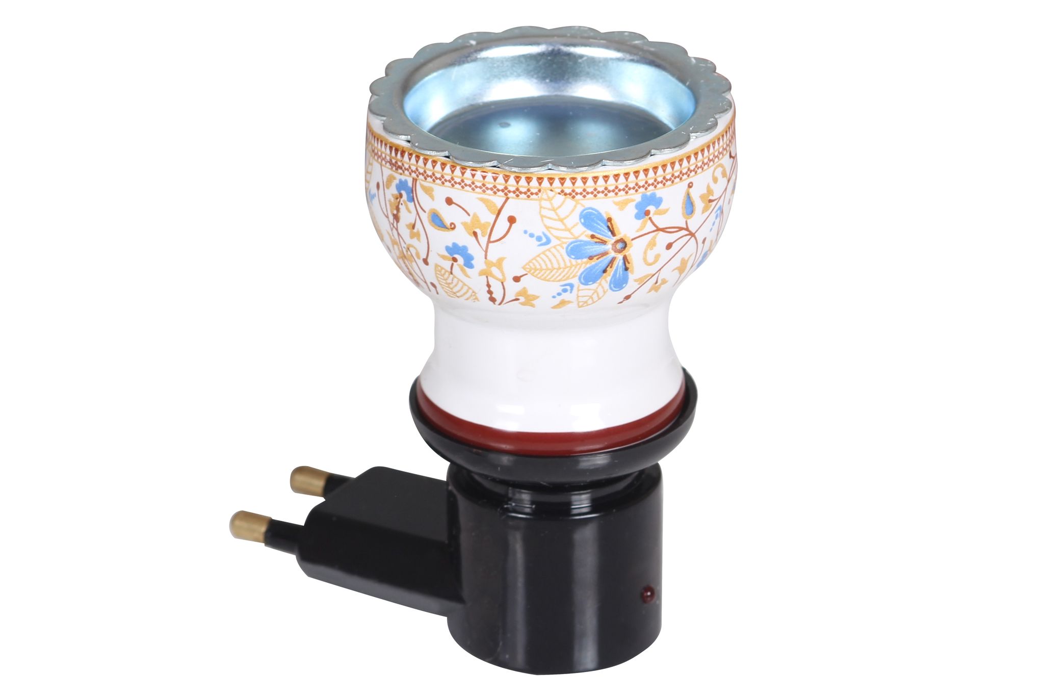 Camphor Diffuser Electric Kapoor Aroma Essential Oil for Home Fragrance Ceramic, 10L x 8W cm, Assorted Kapoor Dani(Round)