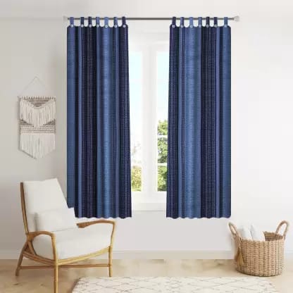 NISSI cotton window curtain striped pattern pack of 2 size : 4x5 feet NISSI cotton window curtain striped pattern pack of 2 size : 4x5 feet