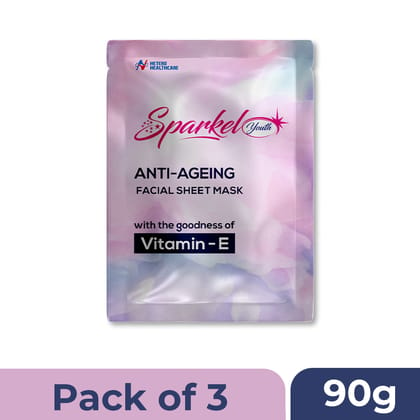 Sparkel Youth - Anti-Aging Face Sheet Mask - Pack of 3