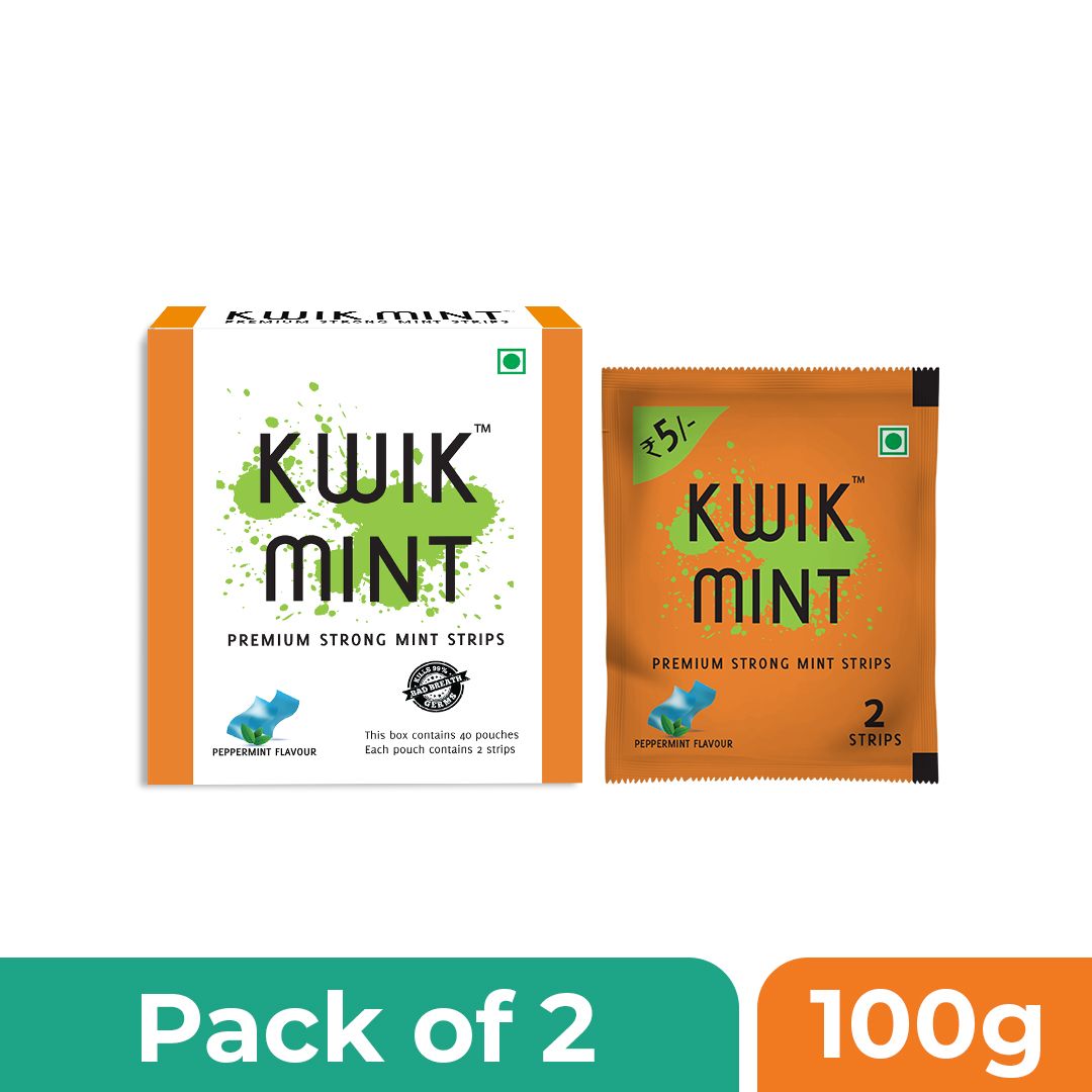 Kwik Mint Mouth Freshener Strips - 176 Strips - Pack of 2