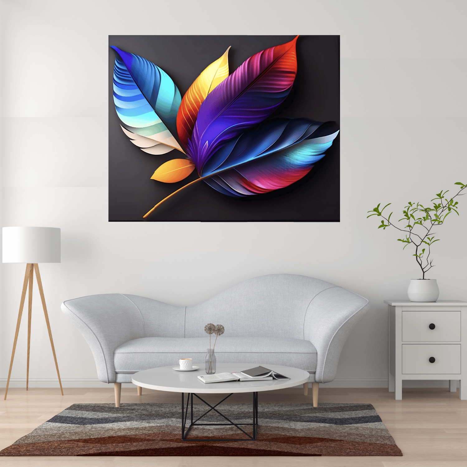 Wall Painting for Living Room | Canvas Printing | Infinity Edge | Modern Art | Vibrant Colour | 30 inch X 48 inch