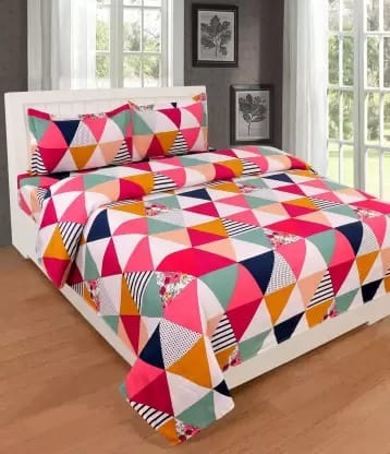 Floris Premium Double Bed Bedsheet(Size - 90*90 IN) with two Pillow Covers (Size 27*17 IN)