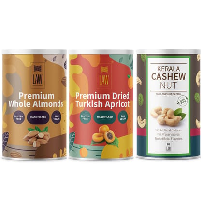 Gift pack of premium dry fruits (Turkish Apricot, Kerala Cashew & Kashmiri Mamra Almond)