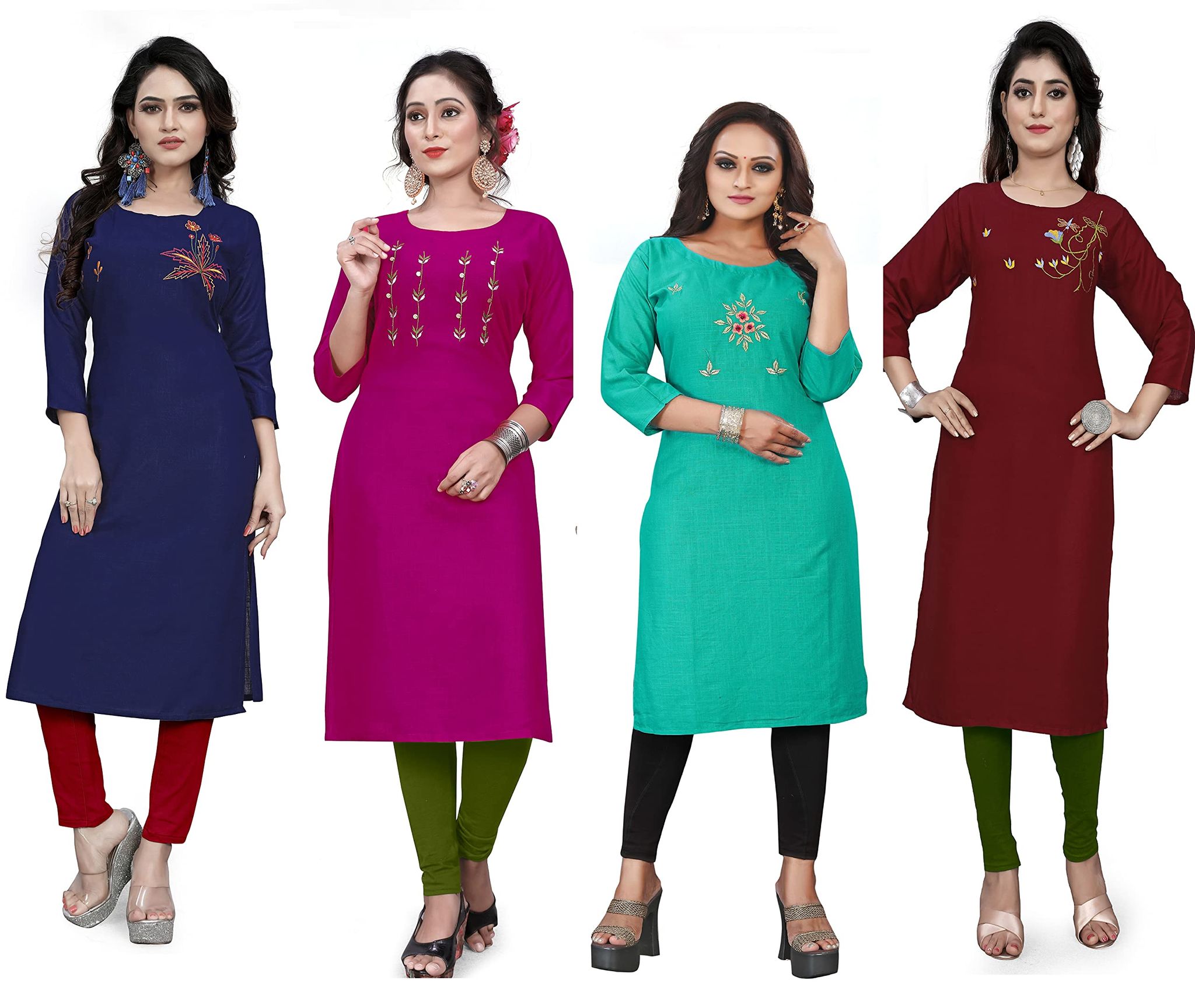 Buy RT Fashion Women Kurti Pure Cotton Straight Beautiful Solid Color Kurta  Combo of 2 | Kurta in Combo | Cotton Kurta Combo | Women Kurta| Kurta for  Office Wear (XXL, Mustard