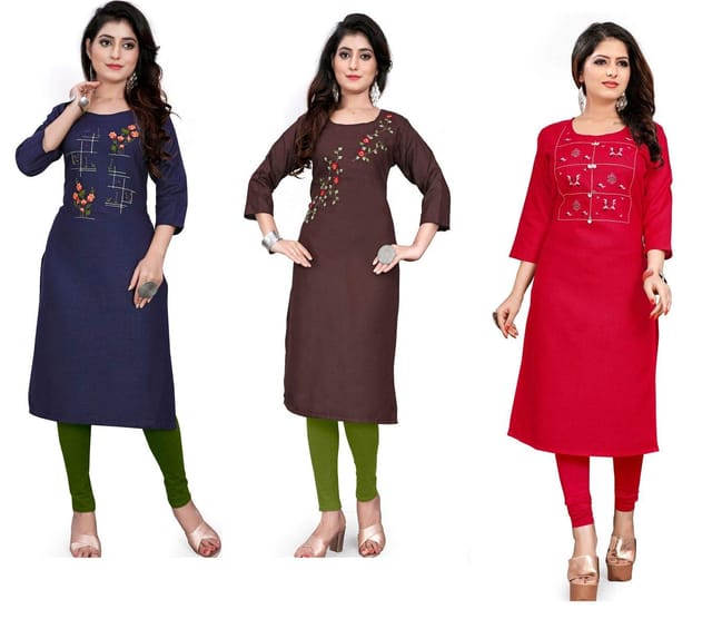 Pink Cotton Kurta With Pants - 36 | Salwar neck designs, Kurta designs,  Kurta neck design