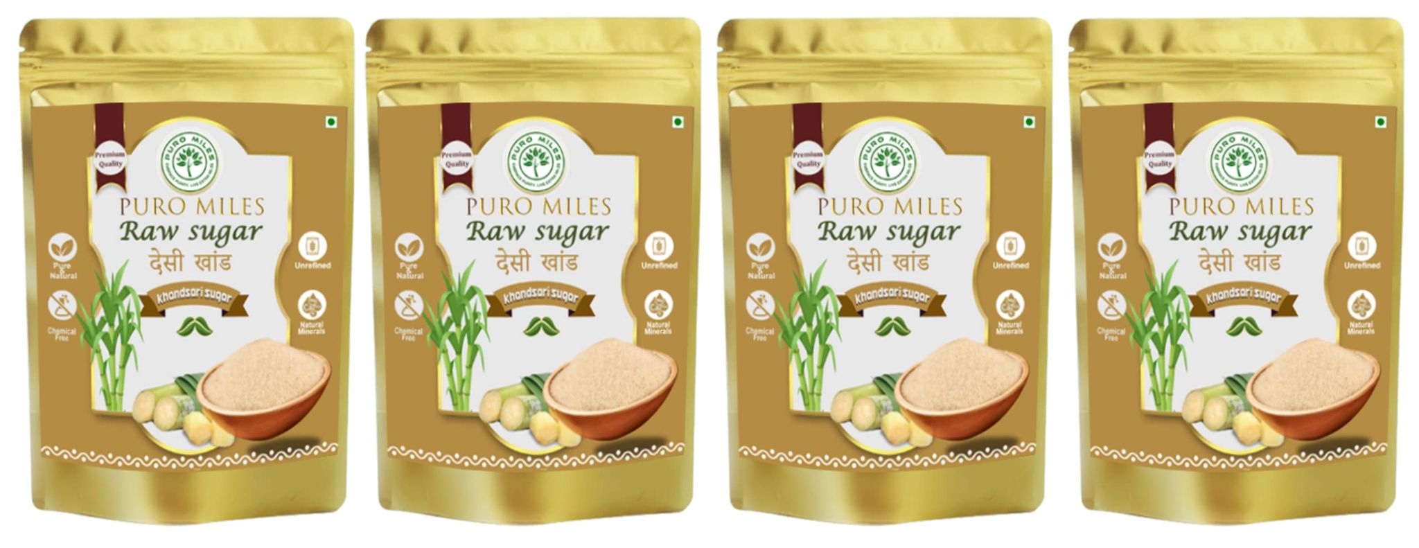 Puro Miles Raw Sugar | Desi Khandsari Sugar | Organic & Unrefined | Unprocessed & Natural | Free from chemicals and preservatives | Substitute to refined white sugar | Immunity booster (3.2 Kg)