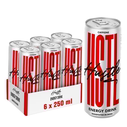 Hustle Energy Drink 250 ml - (Pack of 6) - (250 ml X 6)