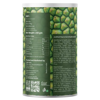 Raw Jack Fruit Flour/Green Jack Fruit Powder (Gluten free, Low-Glycemic, Paleo & Vegan)