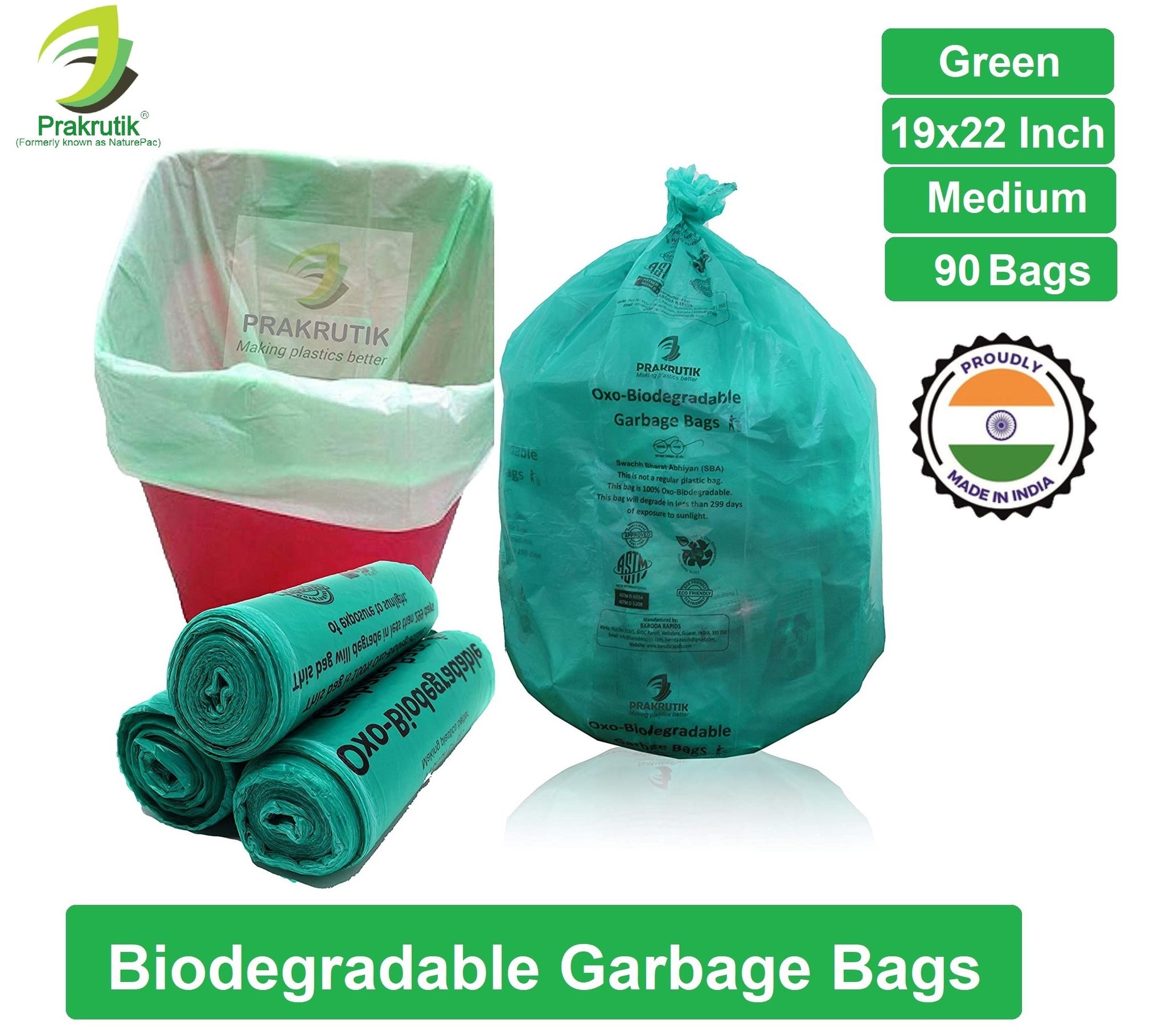 PRAKRUTIK Garbage Bags Medium Size Oxo Biodegradable, Dustbin Bags