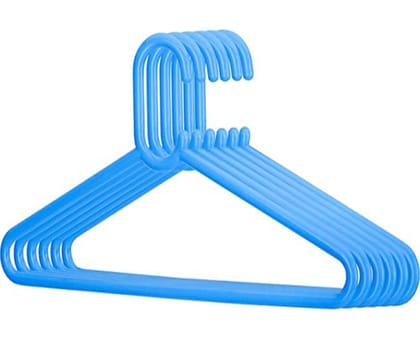 Mannat Plastic Clothes Hangers for Wardrobe Heavy Duty Storage Hanger Best for Shirt,T-Shirt,Pant,Saree and Kurta,Set of 6(Blue)