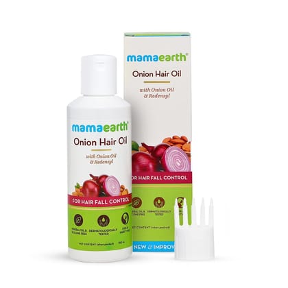 Mamaearth Onion Hair Oil for Hair Growth & Hair Fall Control with Redensyl 150ml