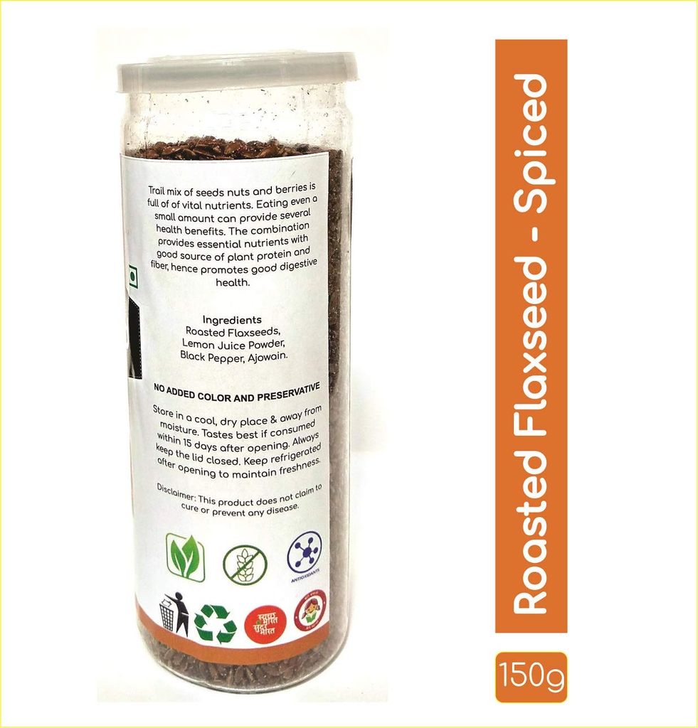 OrganoNutri Roasted Flaxseed (with Masala) | 3 Cans: 450g (150g each can)