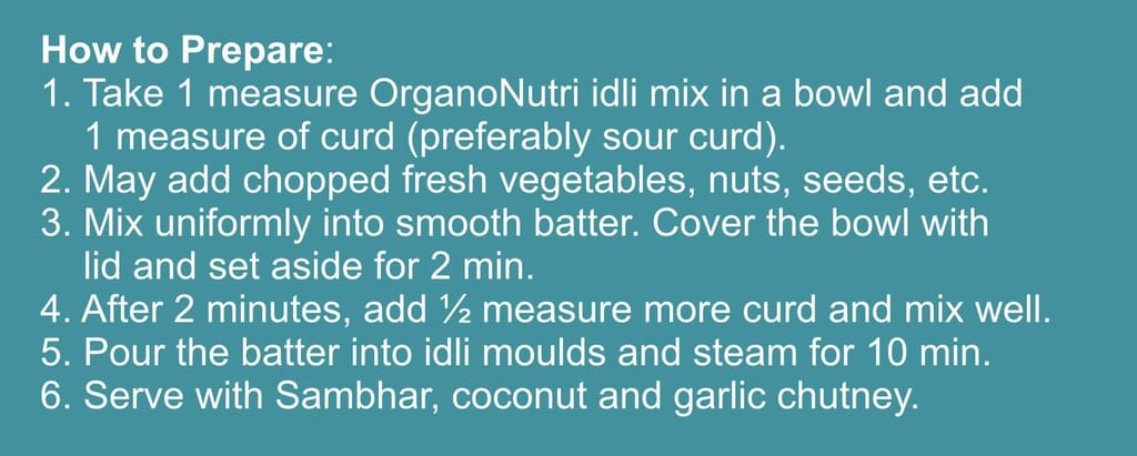 Organo Nutri Instant Rice Idli Mix, 400g