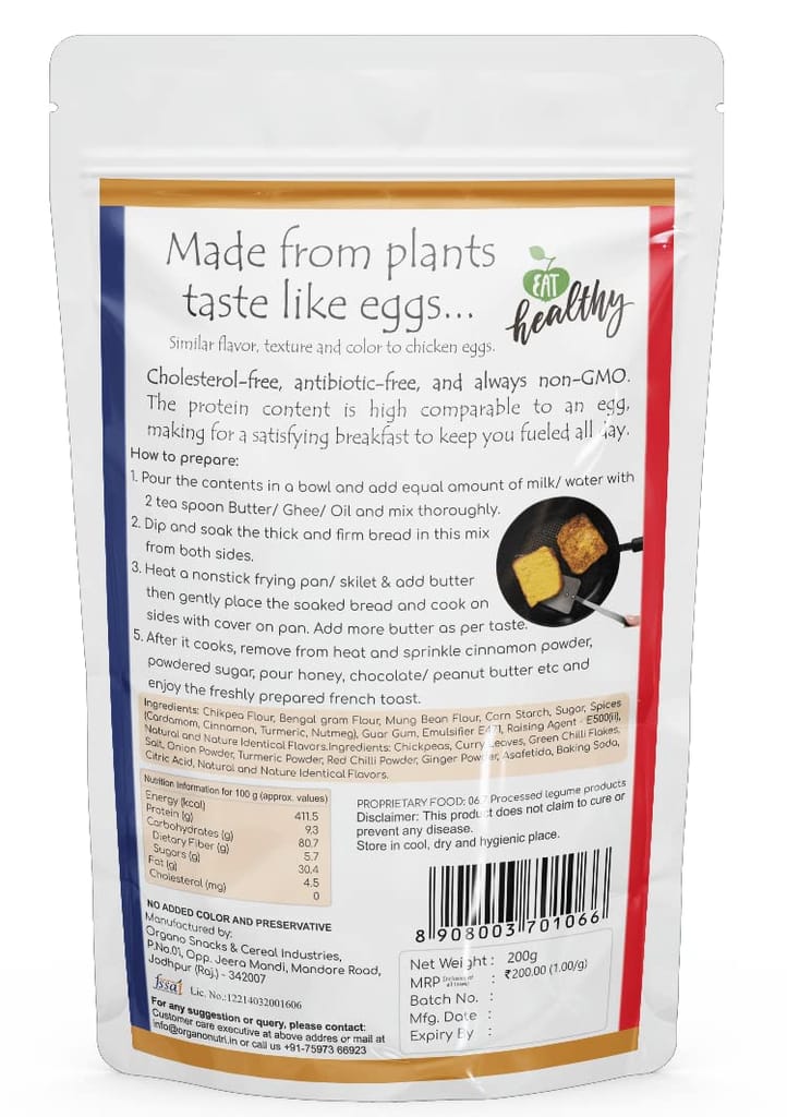 Eggless French Toast Mix | 400g: Pack of2, 200g Each