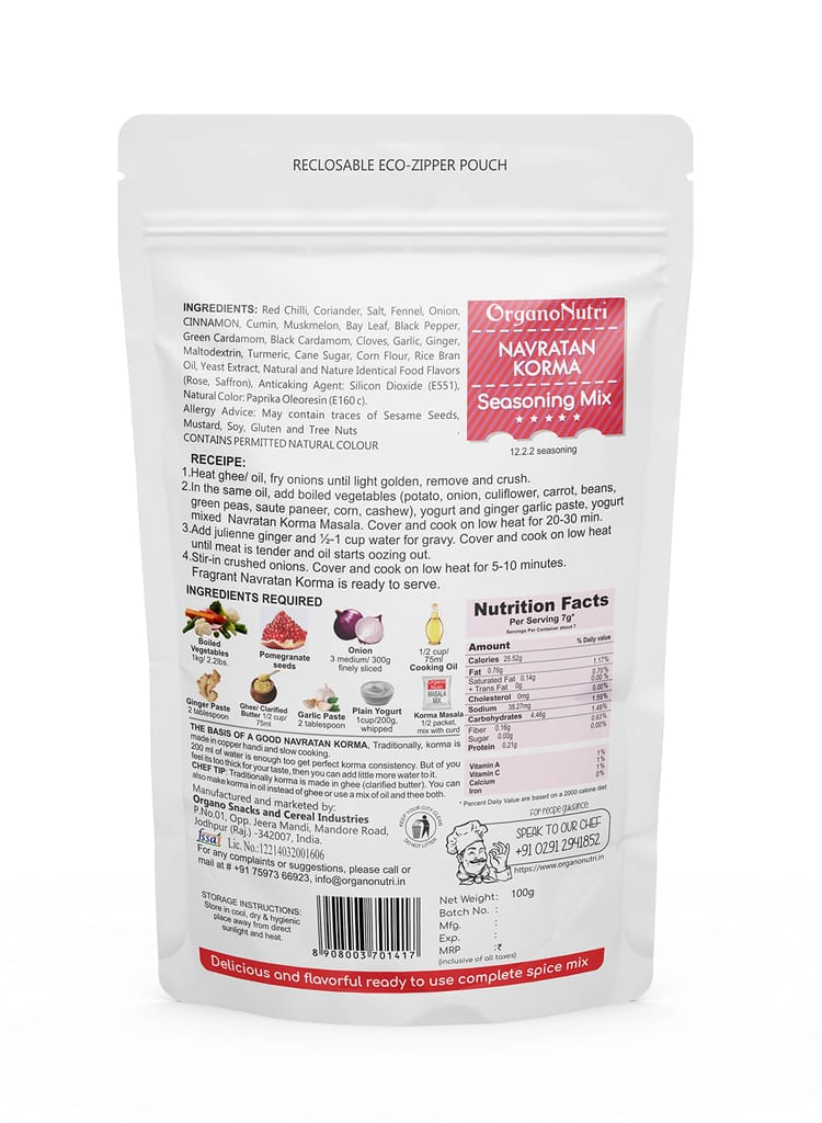 OrganoNutri Recipe Masala (Navratan Korma | 100g)