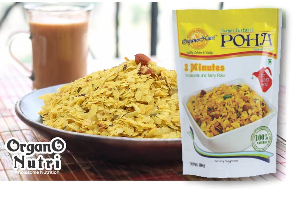 OrganoNutri - Super Instant Rice Poha - Instant Breakfast (12 Packs/ 1920g)