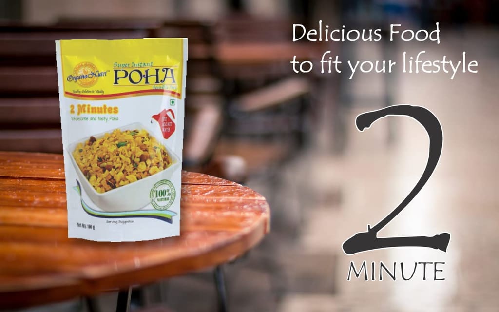 OrganoNutri - Super Instant Rice Poha - Instant Breakfast (5 Packs/ 800g)