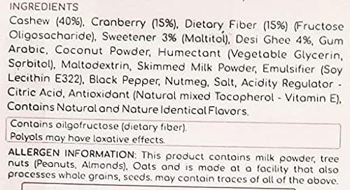 sUpazon Zero Sugar Kaju Cranberry Bar, 35g Bar (4 Box: 20 Bars)