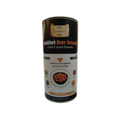 FOODAIDS Millet NUT Cracker - Chilli Coated Peanuts/ Barnyard Millet Healthy for Gut
