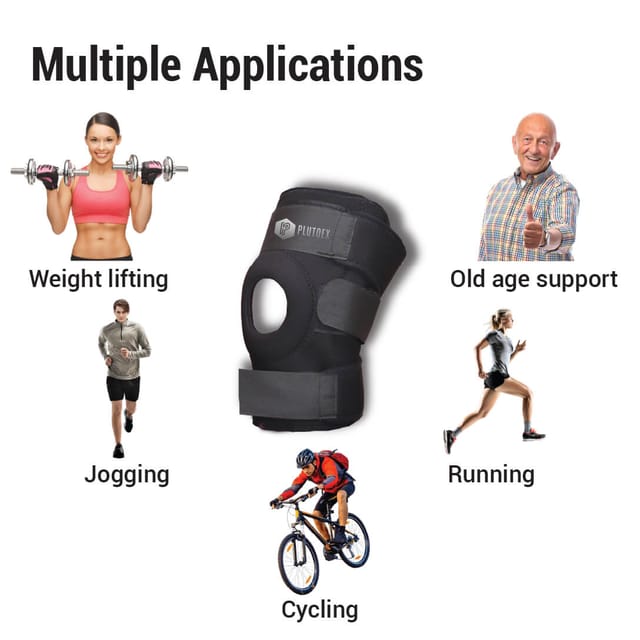 Plutoex Knee Cap Support Brace, Open Patella Stablizer with Adjustable  Strapping & Extra Thick Breathable Sleeve_1 Pc