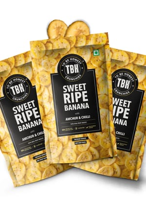 Sweet Ripe Banana Chips - Pack of 3