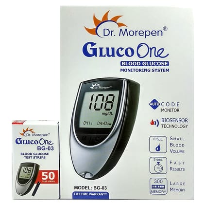 DR. MOREPEN BG-03 Gluco-One Glucometer with 50 Strips