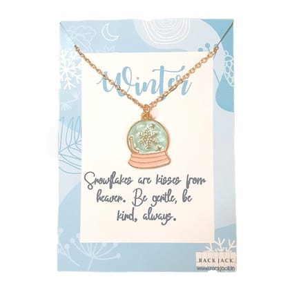 Rack Jack Y2K charm pendant necklace - Gold chain - Snow globe Rack Jack Y2K charm pendant necklace - Gold chain - Snow globe