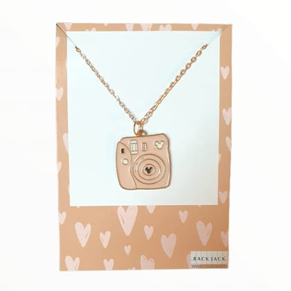 Rack Jack Y2K Charm Pendant Rose Gold Necklace - Polaroid Camera