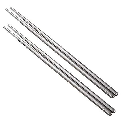 Rack Jack resuable eco-Friendly Stainless Steel Chopsticks - Silver - 2 Pairs