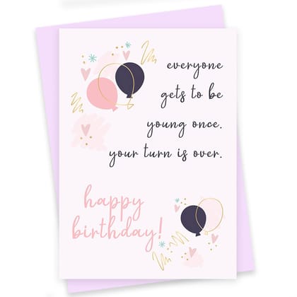 Rack Jack funny birthday greeting card - young once Rack Jack funny birthday greeting card - young once