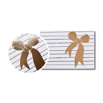 Rack Jack greeting card with gold foiling - bow