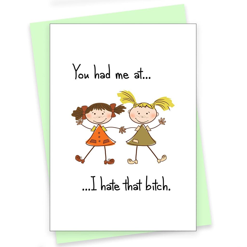 Rack Jack friendship's day funny greeting card - hate that bitch - Stationery | Buy online on ZillyBuy