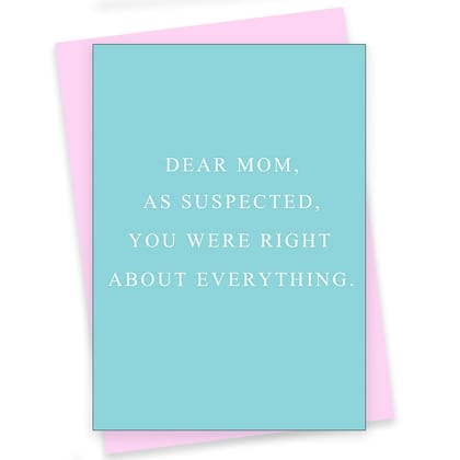 Rack Jack mother's day funny greeting card - mom is always right