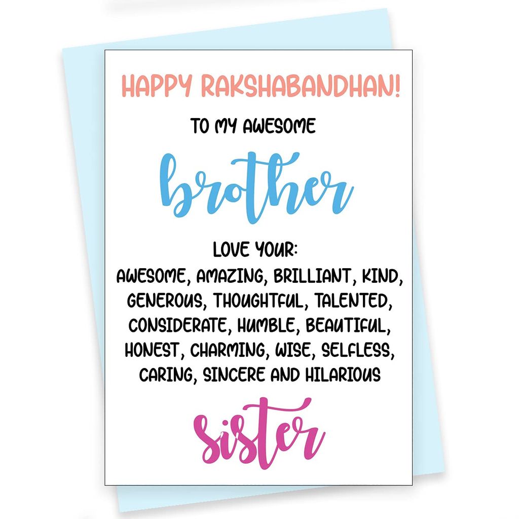 Rack Jack Rakshabandhan Funny Greeting Card - Awesome Brother - Stationery | Buy online on ZillyBuy