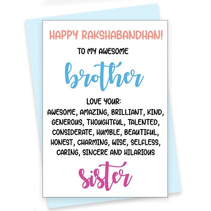 Rack Jack Rakshabandhan Funny Greeting Card - Awesome Brother
