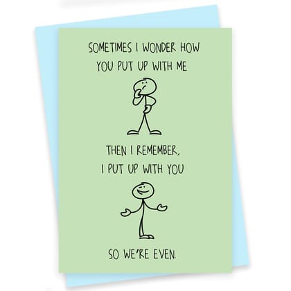 Rack Jack Rakshabandhan Funny Greeting Card - We're Even