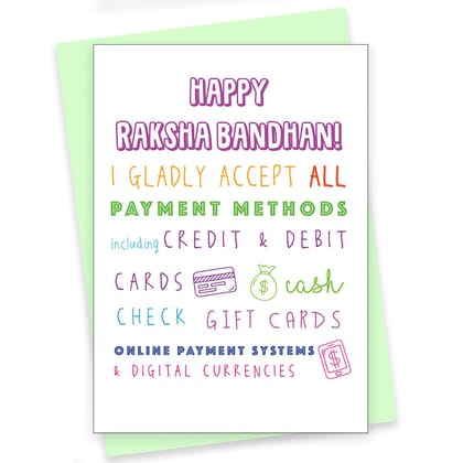 Rack Jack Rakshabandhan Funny Greeting Card - Accept All Payment Methods