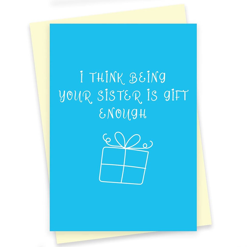 Rack Jack Rakshabandhan Funny Greeting Card - Being Your Sister is Gift Enough - Stationery | Buy online on ZillyBuy