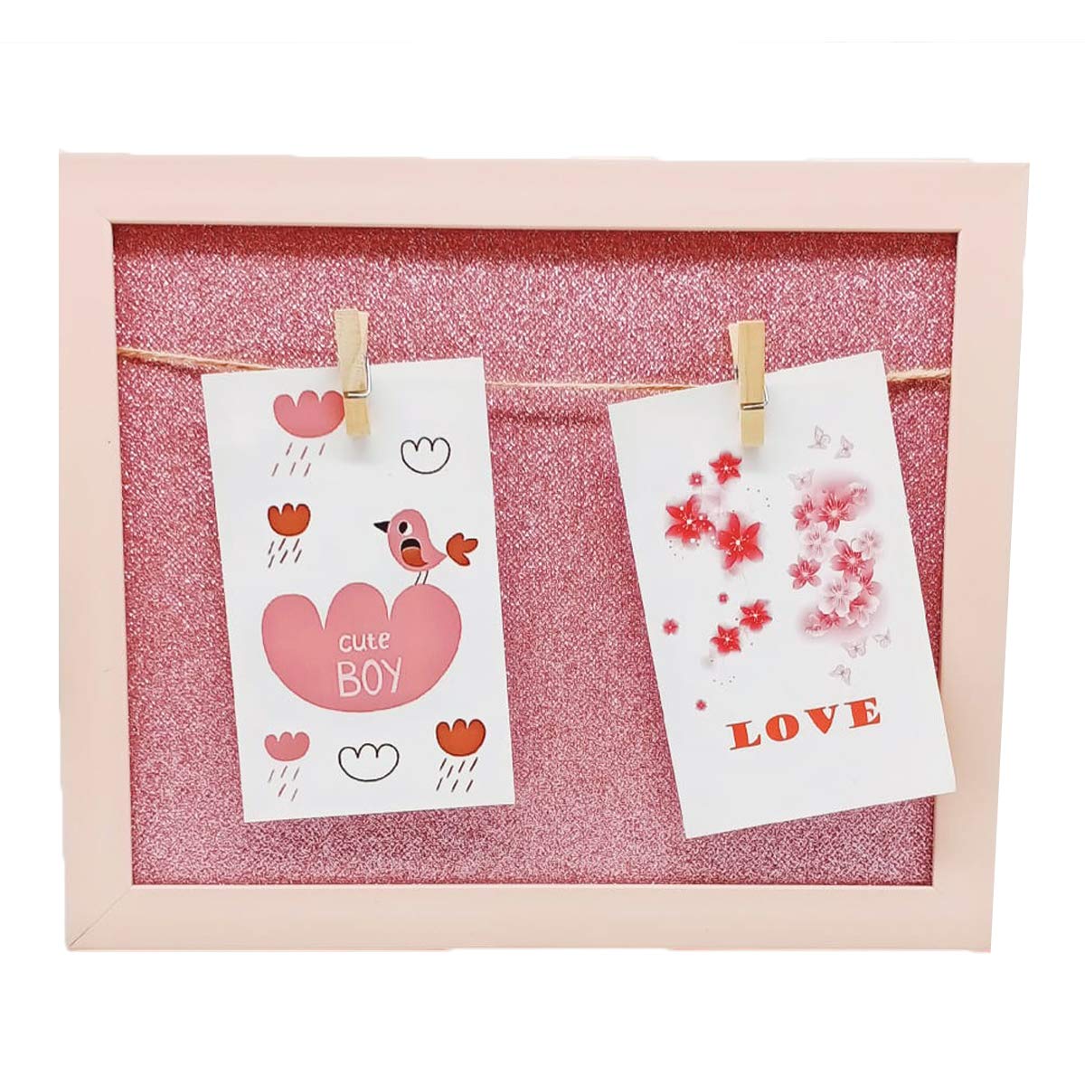 Rack Jack Wall Frame with Wooden Clips - Glitter - Pink