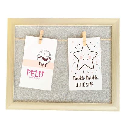 Rack Jack Wall Frame with Wooden Clips - Glitter - Silver
