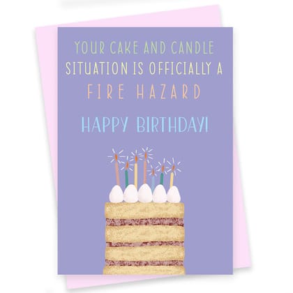 Rack Jack funny birthday greeting card - fire hazard
