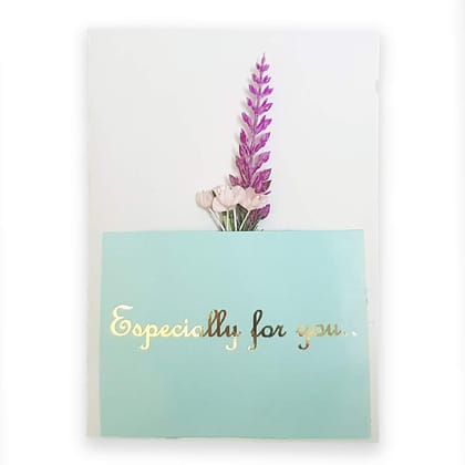 Rack Jack Handmade Artifical Flowers Greeting Card - Floral Pocket - Mint Green