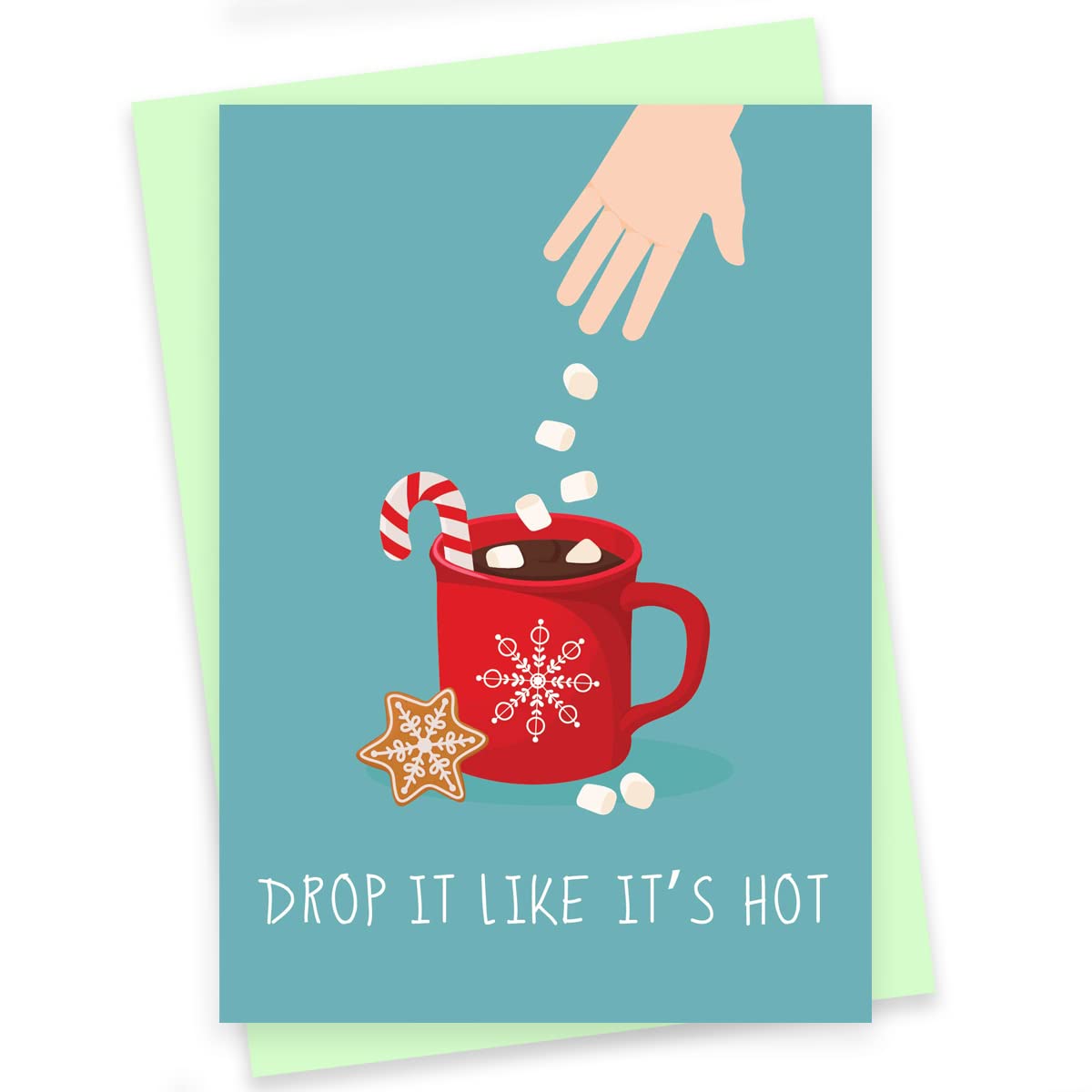 Rack Jack Funny Christmas Xmas Greeting Card for Secret Santa Gifts New Year Friends Family Colleagues with Pastel Envelope - Drop It Like It's Hot