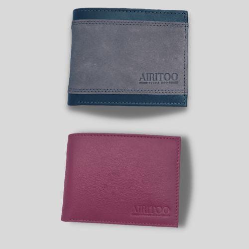 Airitoo Men's Bifold Leather Wallet RFID Protected Stylish Wallet Combo ( Brown + Maroon)