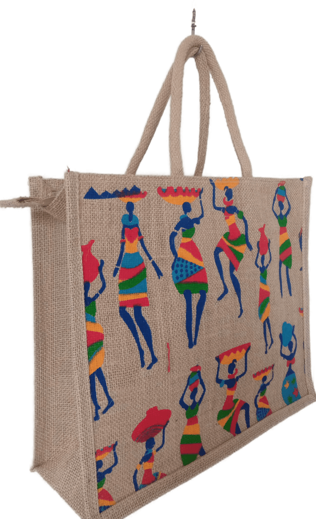 NuVogue Bag: Sturdy Stylish and Sustainable, Biodegradable Jute Bags for Eco-Conscious Fashionistas - 13x15x5 inches