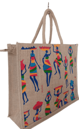 NuVogue Bag: Sturdy Stylish and Sustainable, Biodegradable Jute Bags for Eco-Conscious Fashionistas - 13x15x5 inches